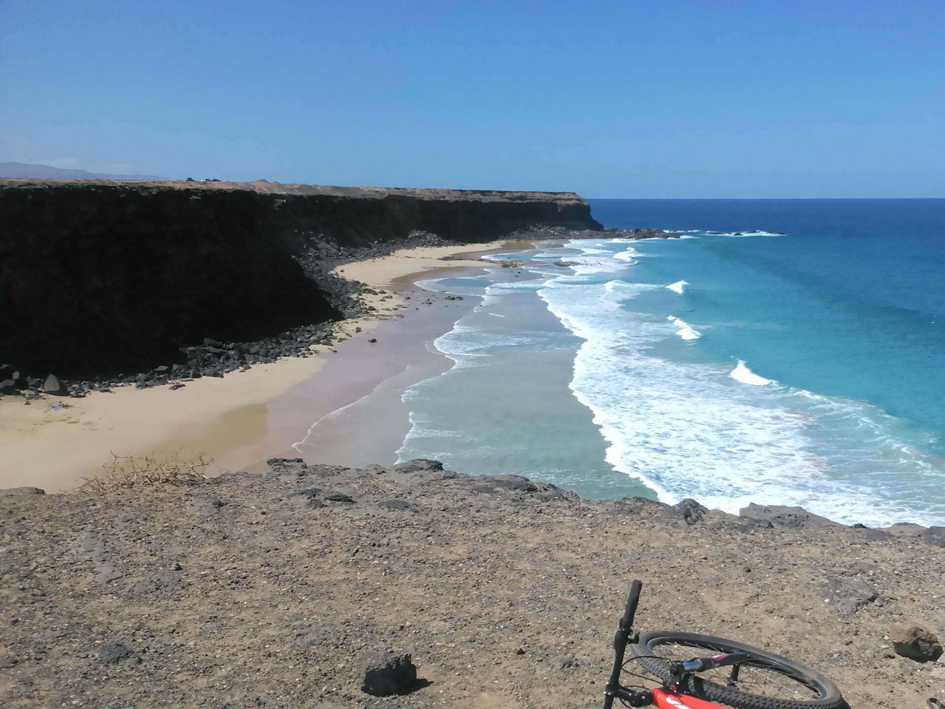 ruta en bici en el norte de fuerteventura